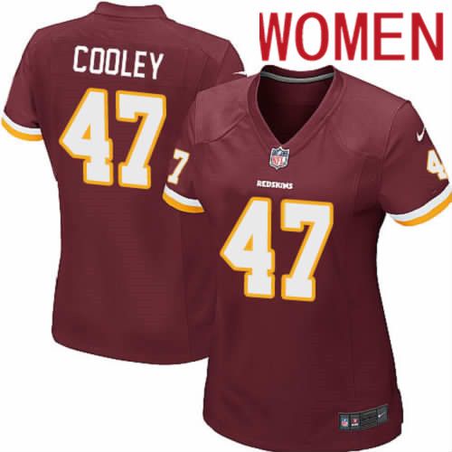 Women Washington Redskins 47 Chris Cooley Nike Burgundy Game NFL Jersey